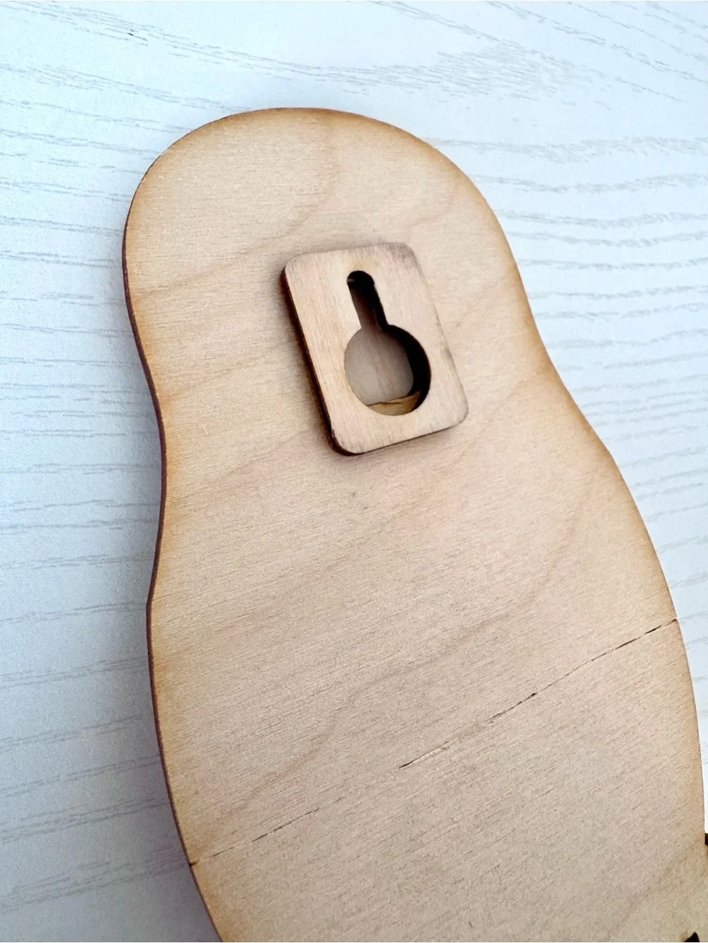 Matryoshka Doll Wooden Wall Hook Key Holder - Red and Blue Accent